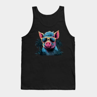 Retro Wave Happy Micro Pig Vibes Tank Top